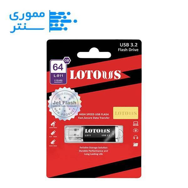 بسته بندی فلش مموری لوتوس مدل L811 USB 3.2 ظرفیت 64 گیگابایت