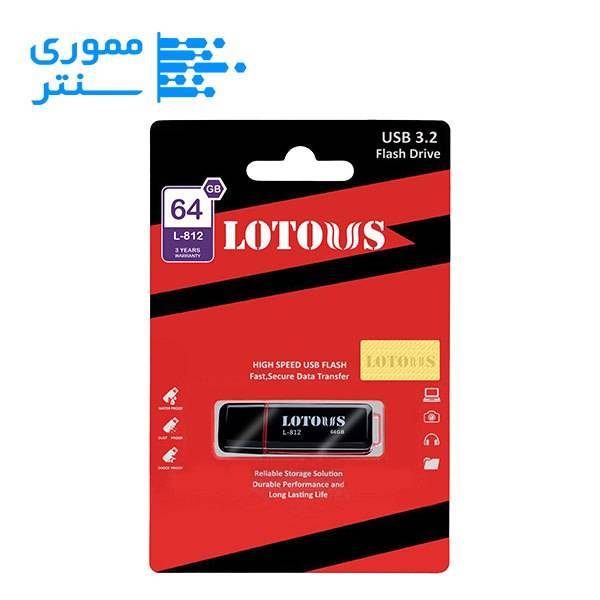 بسته بندی فلش مموری لوتوس مدل L812 USB 3.2 ظرفیت 64 گیگابایت