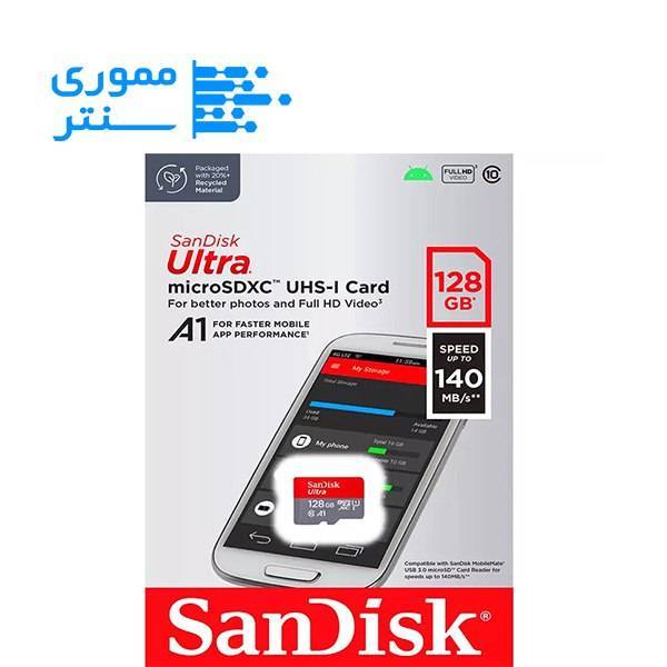 تصویر بسته بندی کارت حافظه MicroSDXC سن دیسک مدل Ultra سرعت 140MB/s ظرفیت 128GB