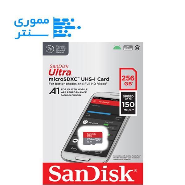 تصویر بسته بندی کارت حافظه MicroSDXC سن دیسک مدل Ultra سرعت 150MB/s ظرفیت 256GB