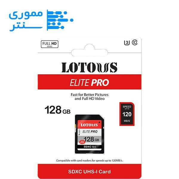 کارت حافظه SD لوتوس ظرفیت 128 گیگابایت مدل U3 - سرعت 120MB/s
