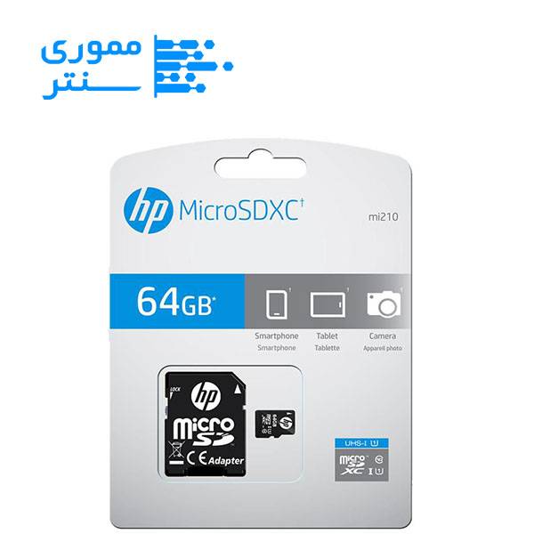 کارت حافظه MicroSDHC اچ پی 64 گیگ مدل U1 - سرعت 85MB/s با آداپتور