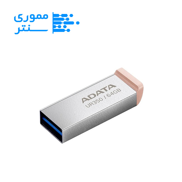 فلش مموری ای دیتا UR350 USB 3.2 ظرفیت 64 گیگابایت رنگ بژ