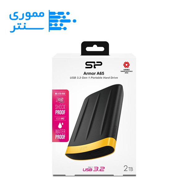 بسته بندی هارد اکسترنال سیلیکون پاور مدل Armor A65 ظرفیت 2 ترابایت