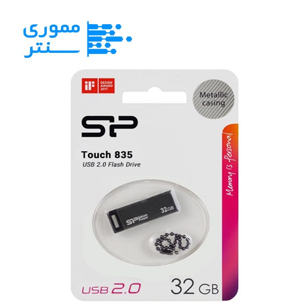 فلش مموری سیلیکون پاور مدل Touch 835 USB 2.0 ظرفیت 32 گیگابایت رنگ خاکستری