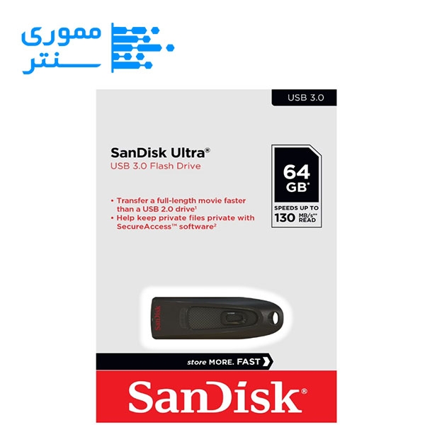 فلش مموری سن دیسک USB 3.0 مدل Ultra CZ48 ظرفیت 64 گیگابایت