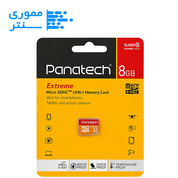 کارت حافظه microSDHC پاناتک 8 گیگ کلاس 10 استاندارد UHS-I U1 سرعت 30MBps